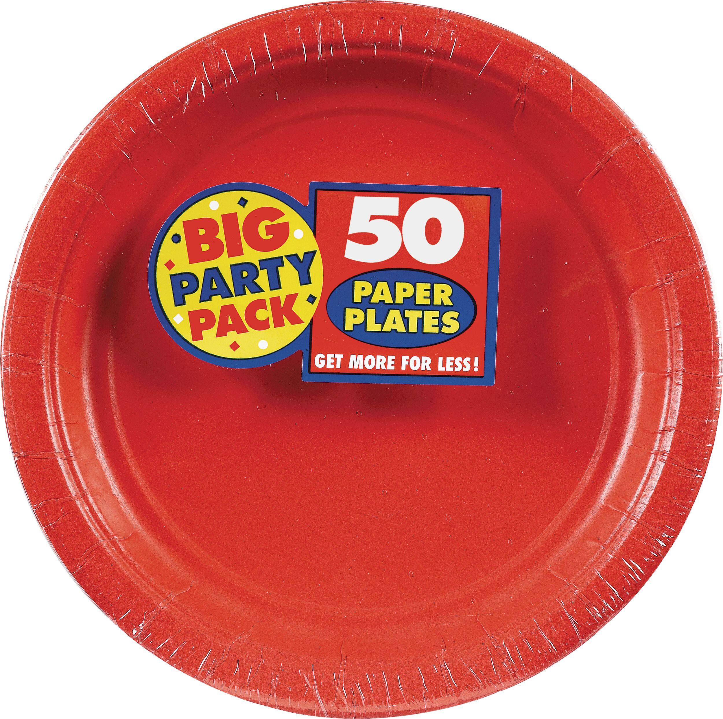 Big Party Pack Round Paper Disposable Lunch Plates, 9-in, 50-pk - Image 4