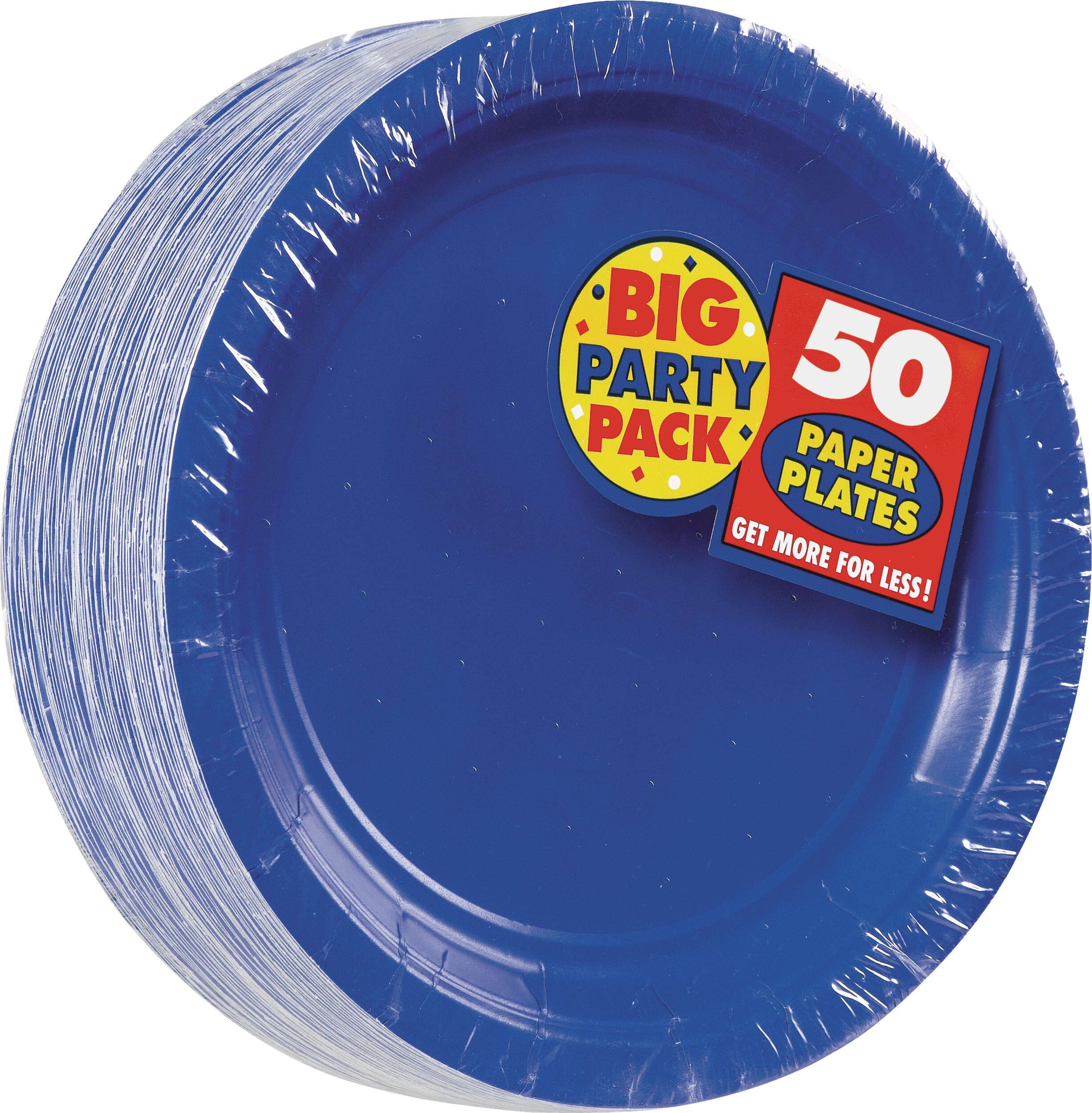 Big Party Pack Round Paper Disposable Lunch Plates, 9-in, 50-pk - Image 3