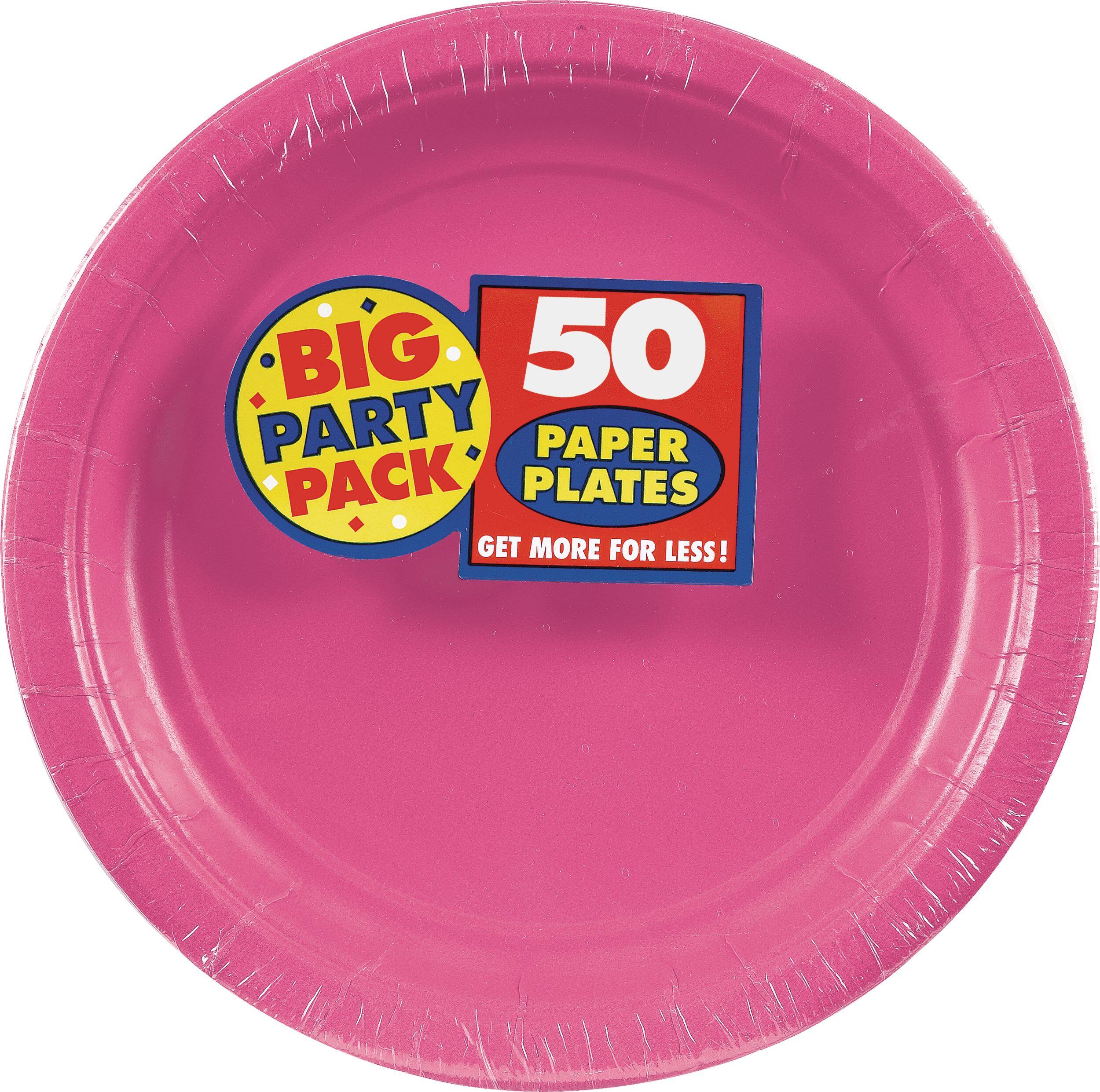 Big Party Pack Round Paper Disposable Lunch Plates, 9-in, 50-pk - Image 2