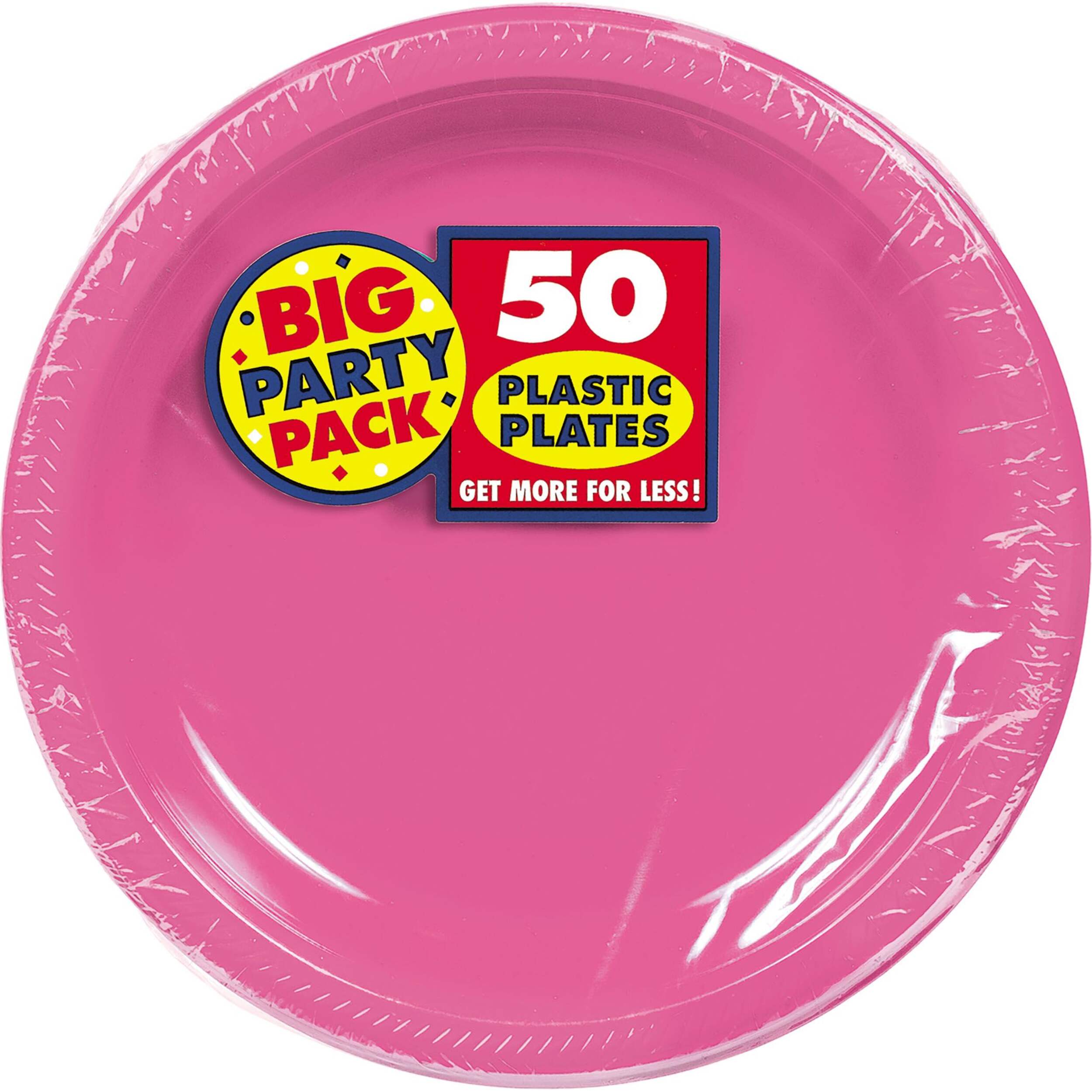 Big Party Pack Round Plastic Reusable Dinner Plates,10-in, 50-pk - Image 4