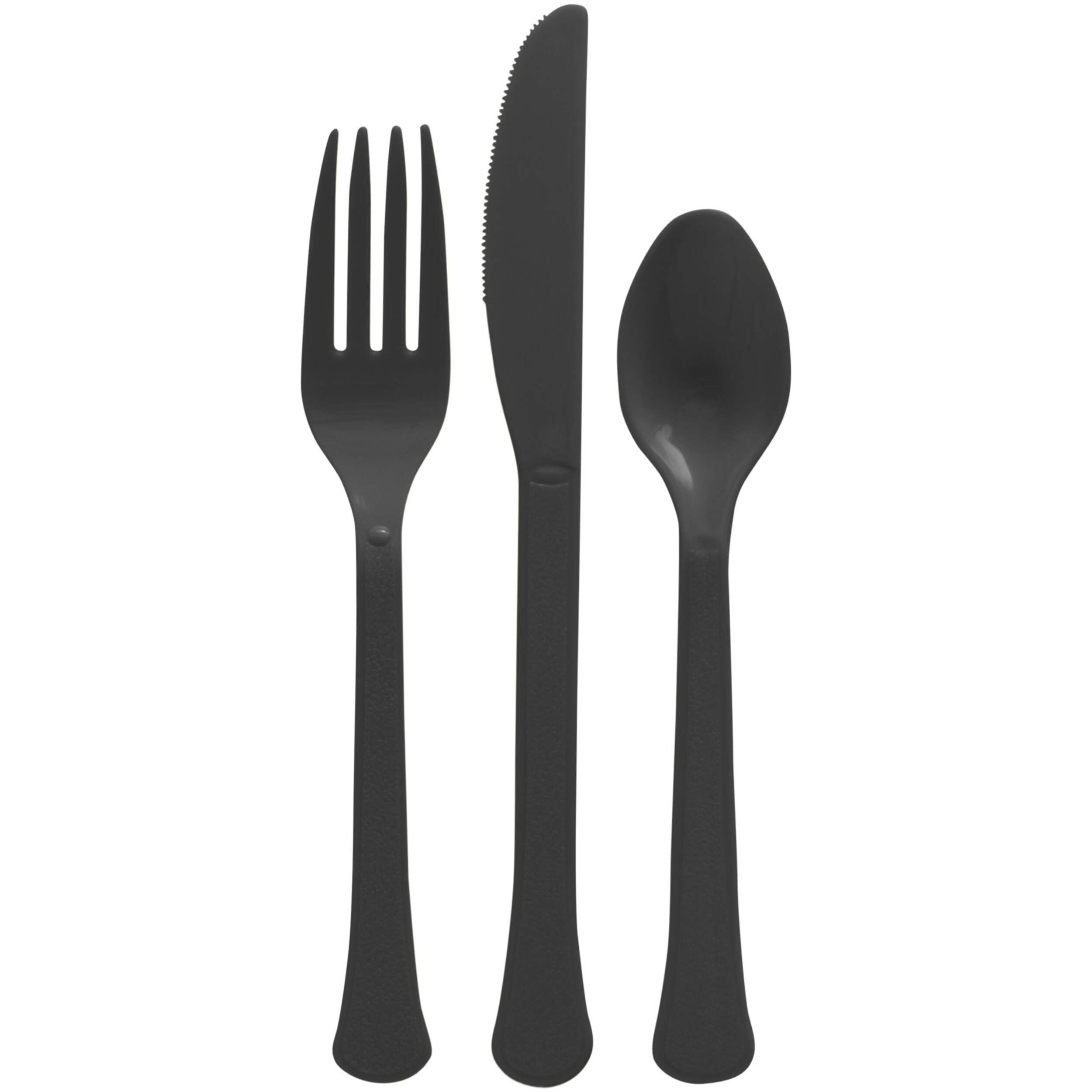 Heavy-Duty Plastic Solid Colour Reusable Cutlery, 80-pk - Image 3