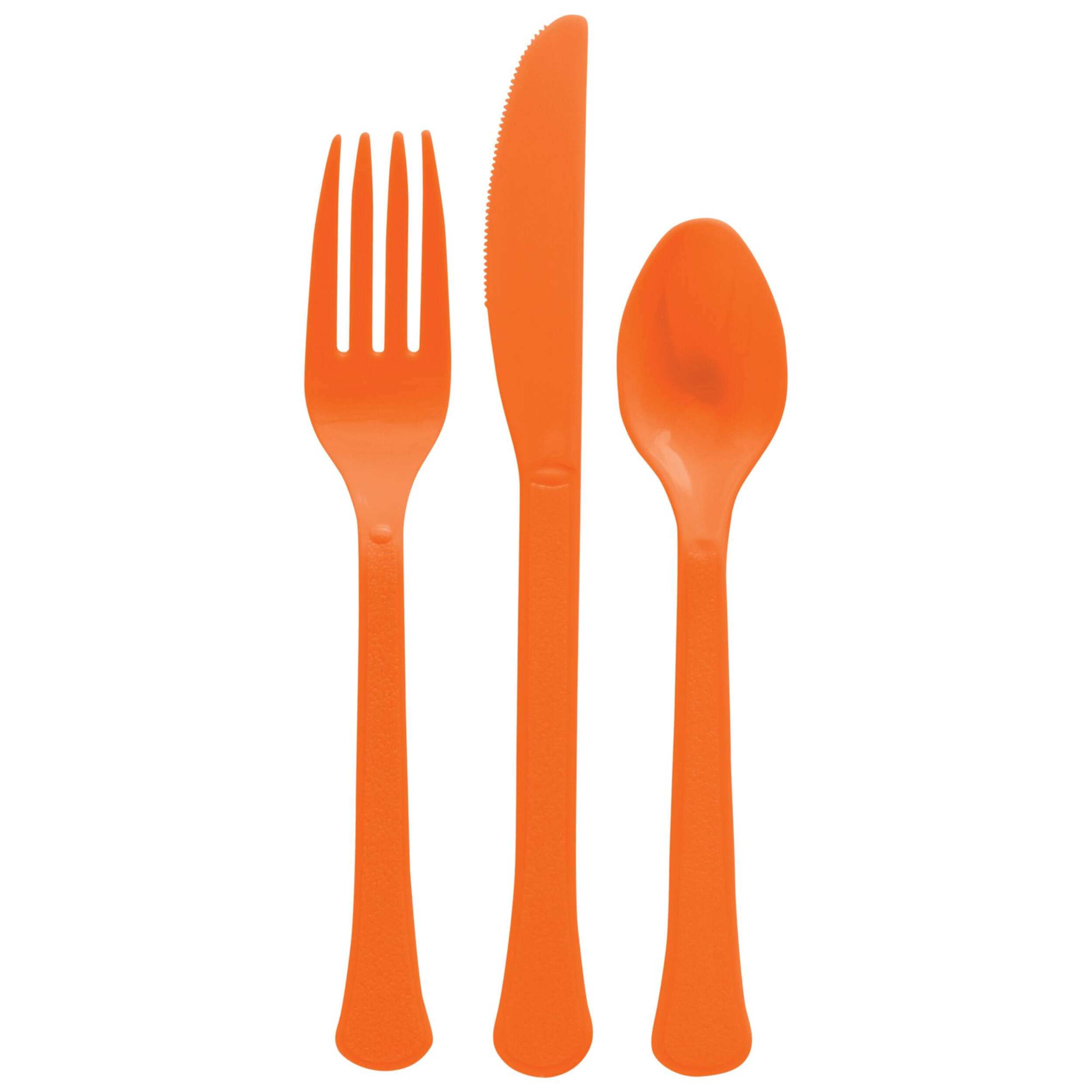 Heavy-Duty Plastic Solid Colour Reusable Cutlery, 80-pk - Image 2